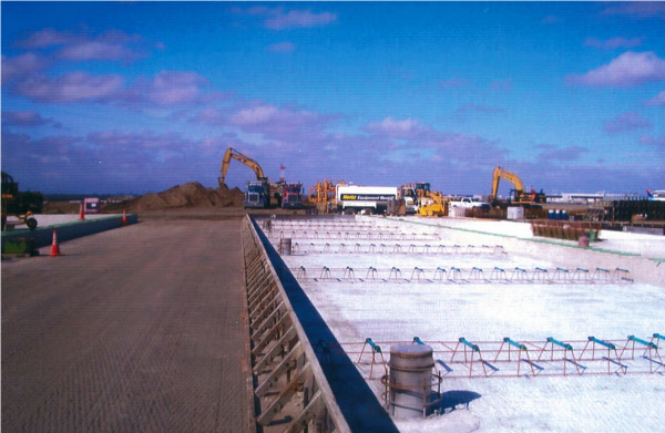 Steel Concrete paving forms used to pave runway at JFK airport